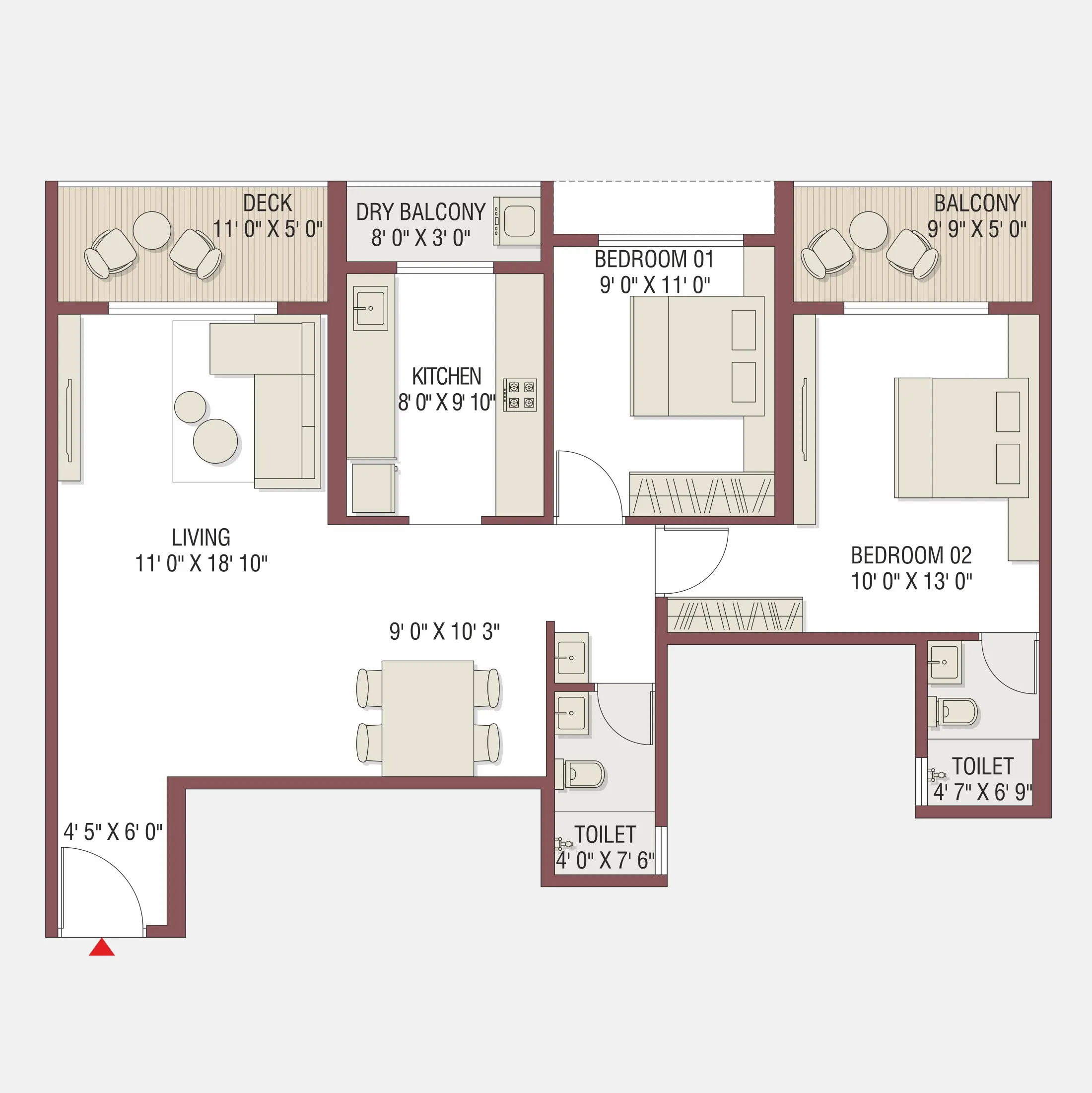 2 BHK - 1 Unit - Wing A & C of Gami Satyam Palacio, Kharghar
