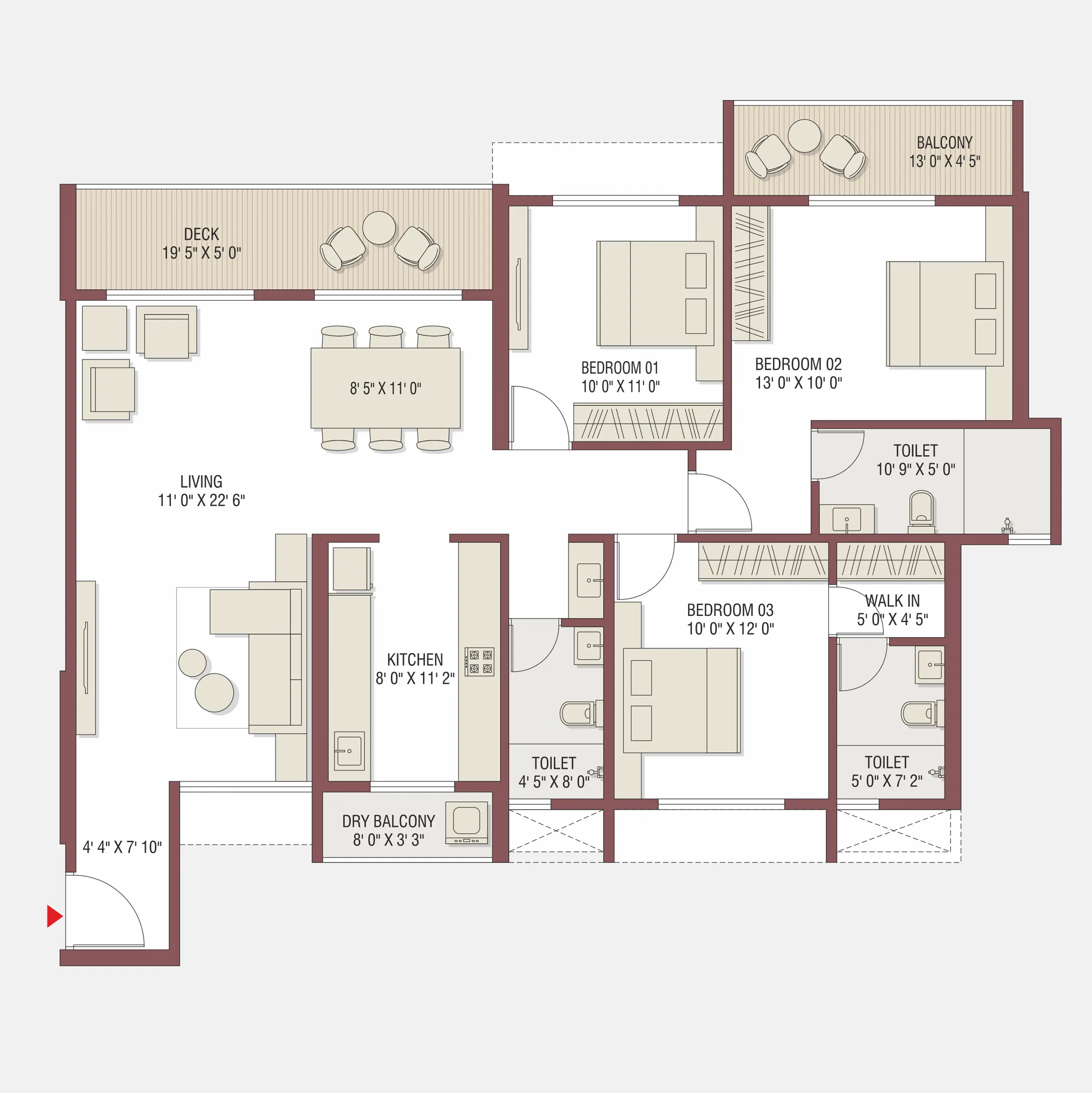 3 BHK - 1 Unit - Wing A & C of Gami Satyam Palacio, Kharghar