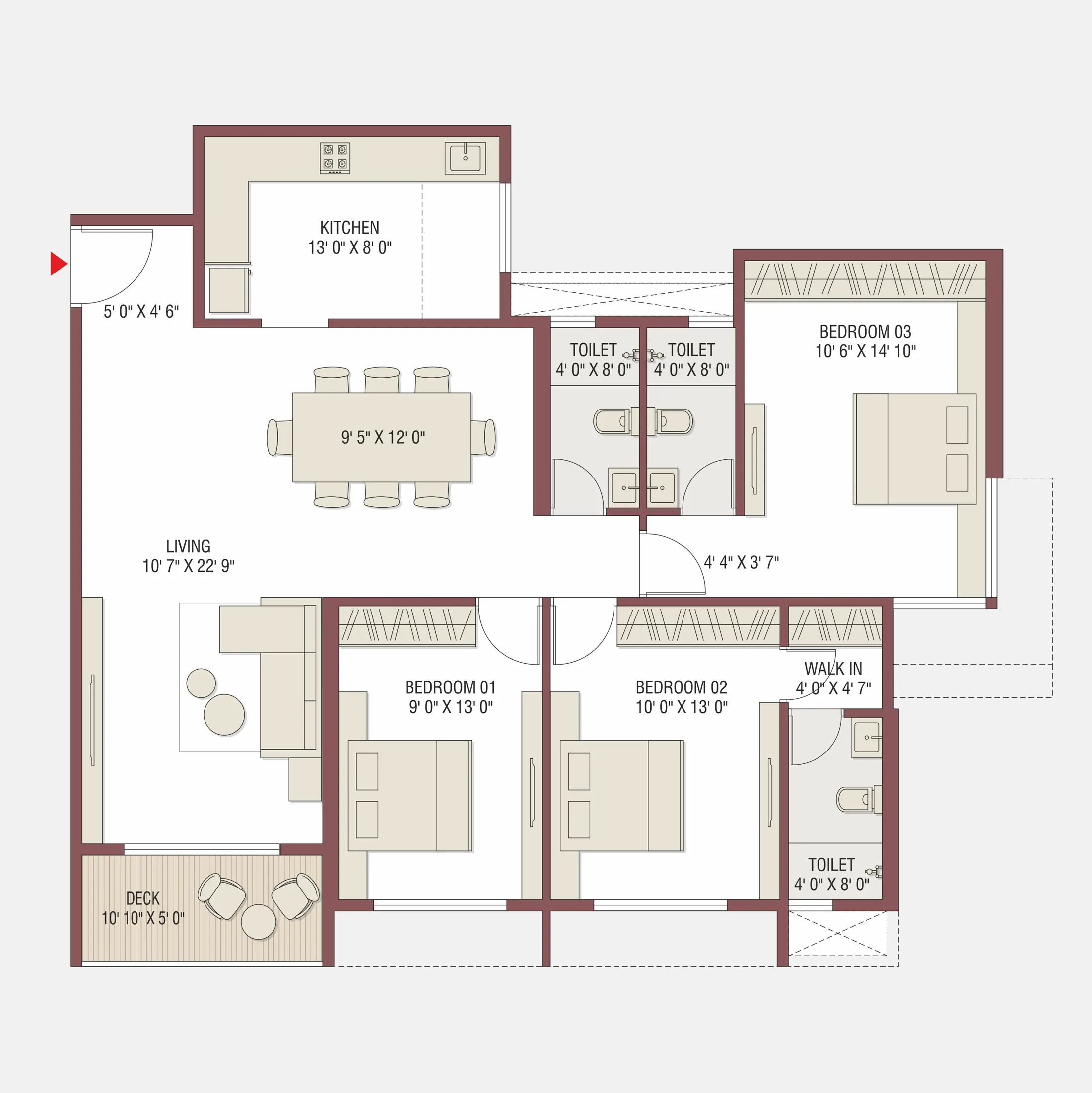 3 BHK - 1 Unit - Wing B of Gami Satyam Palacio, Kharghar