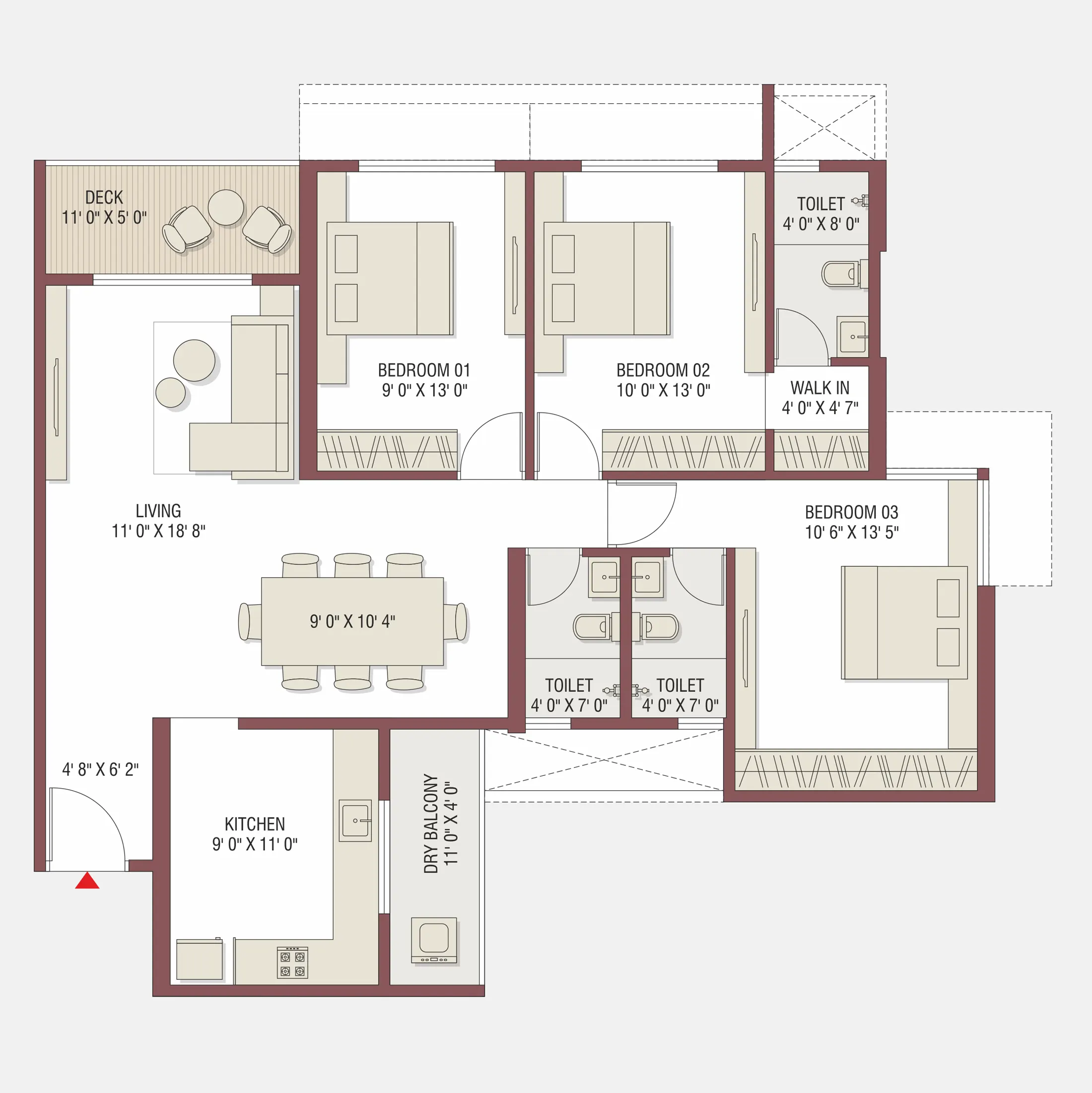 3 BHK - 1 Unit - Wing B of Gami Satyam Palacio, Kharghar