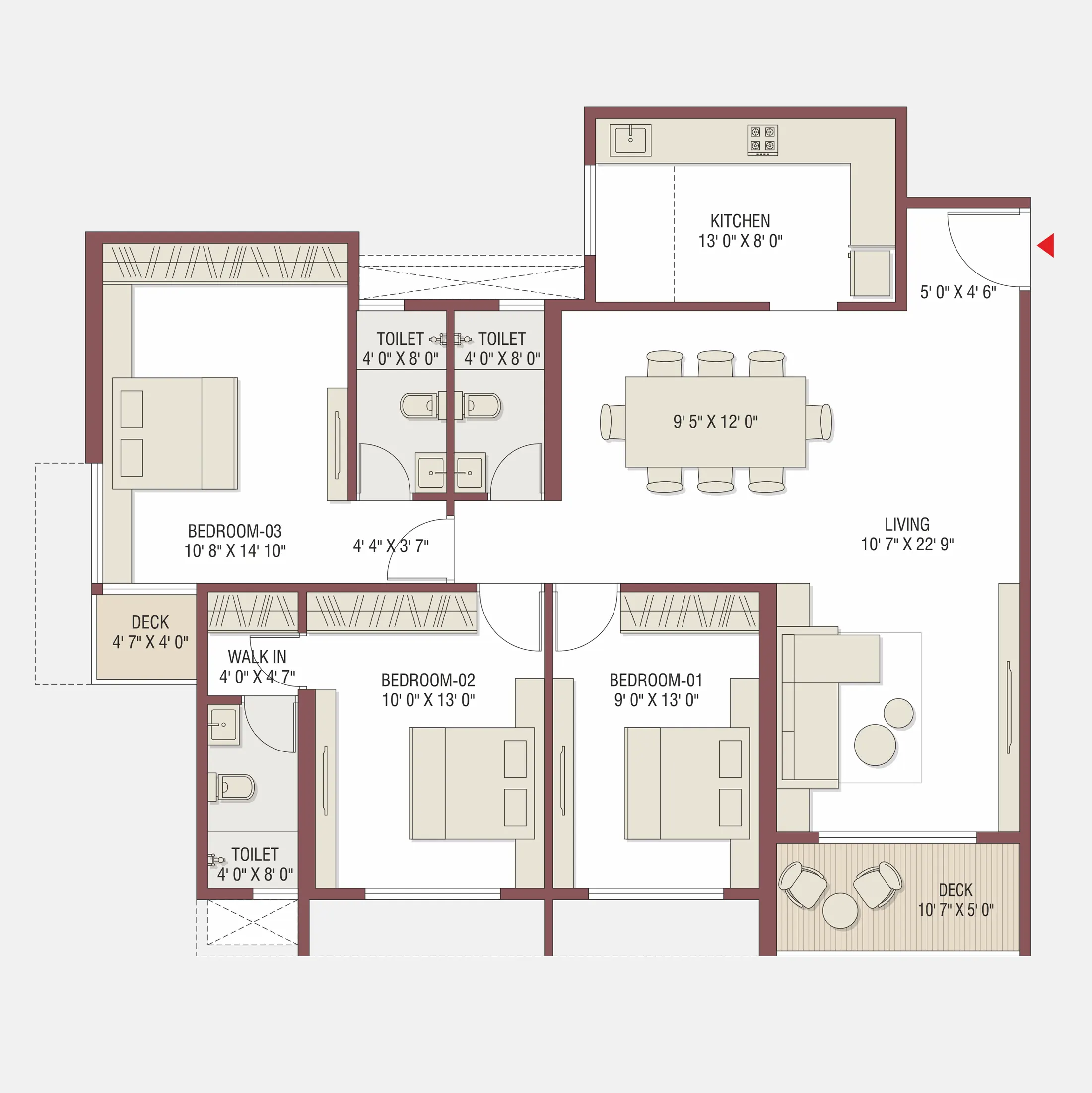 3 BHK - 1 Unit - Wing B of Gami Satyam Palacio, Kharghar